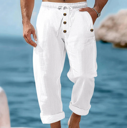 Edward Linen Drawstring Trousers