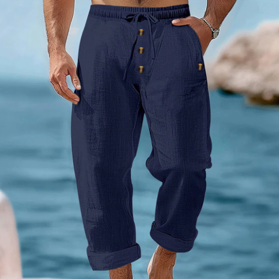 Edward Linen Drawstring Trousers