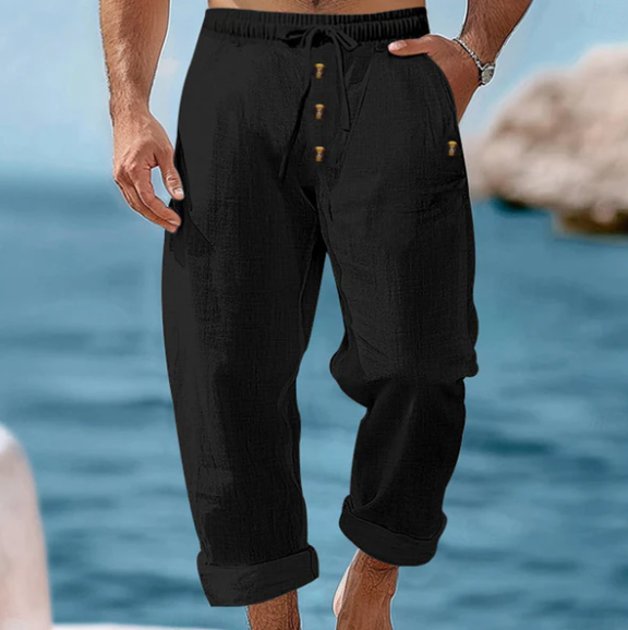 Edward Linen Drawstring Trousers