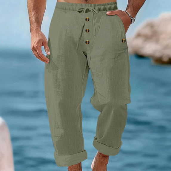 Edward Linen Drawstring Trousers
