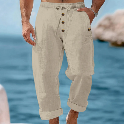 Edward Linen Drawstring Trousers