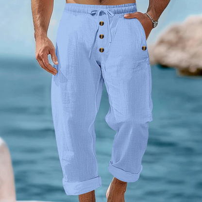 Edward Linen Drawstring Trousers